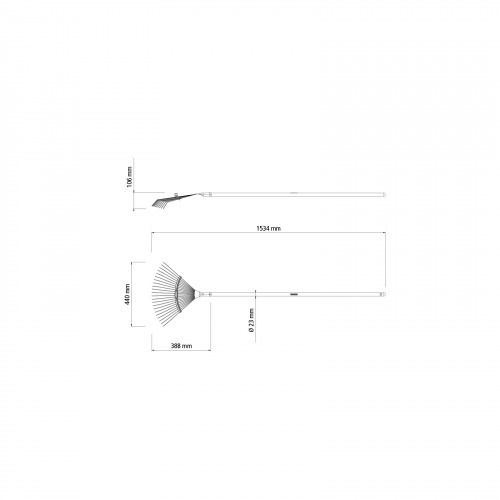Vassoura met�lica 22 dentes com cabo de 120 cm