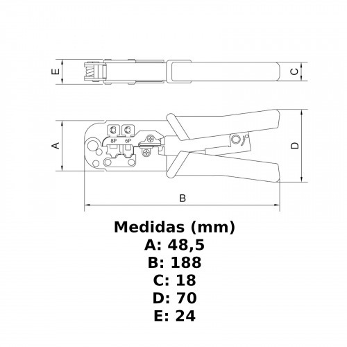 Alicate crimpador para terminais RJ 11-12-45 - 44057100
