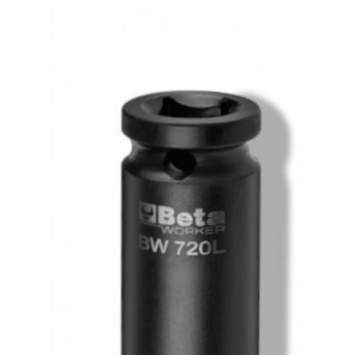 Soquete sextavado longo de impacto 12 mm com encaixe de 1/2