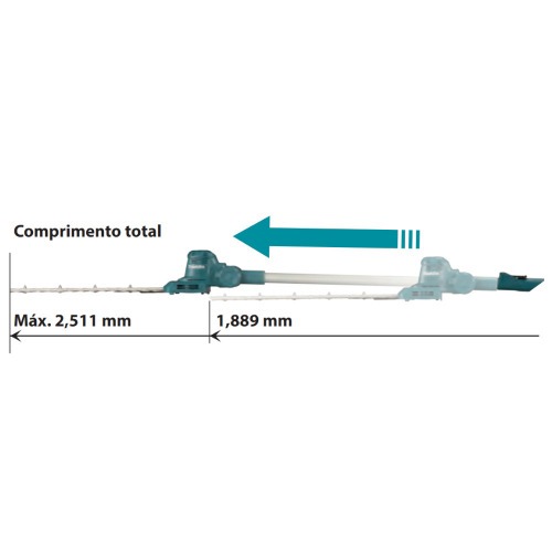 Aparador de cerca viva haste telesc�pica a bateria 18V 460 mm Sem Bateria - DUN461WZ