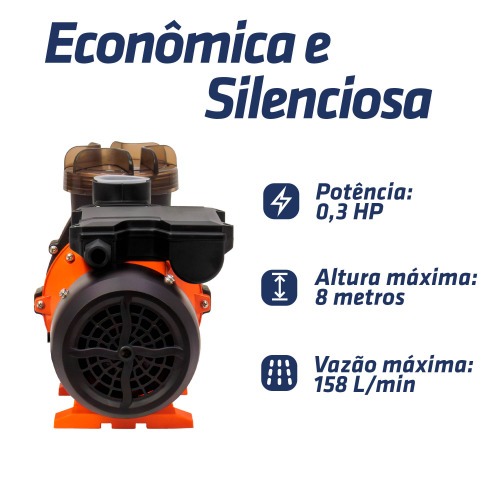 Motobomba com pr� filtro para piscina 1/3 hp - BPI300  220V
