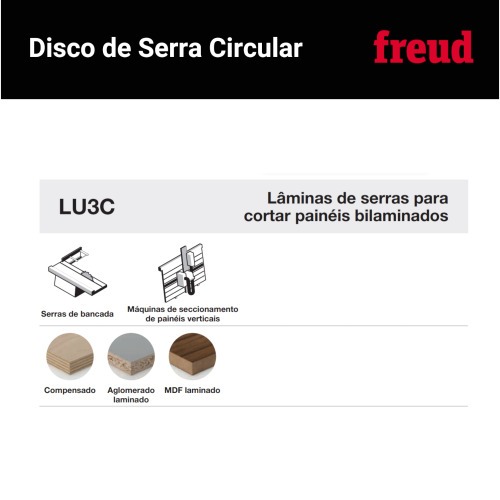 Disco de serra para madeira 303 mm x 30 mm 60 dentes - LU3C 0300 Disco de serra para madeira 303 mm x 30 mm 60 dentes - LU3C 0300