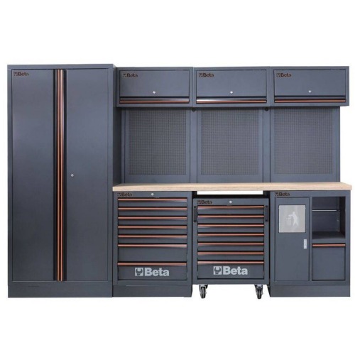 Arm�rio Mobili�rio para oficina tampo em madeira com kit 268 ferramentas - C45PRO 2.0W