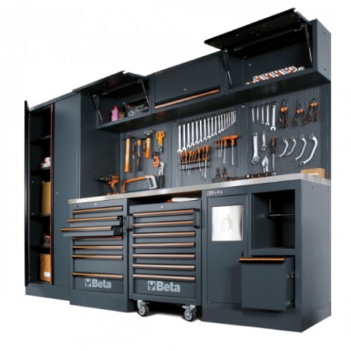 Arm�rio Mobili�rio para oficina tampo em madeira com kit 268 ferramentas - C45PRO 2.0W