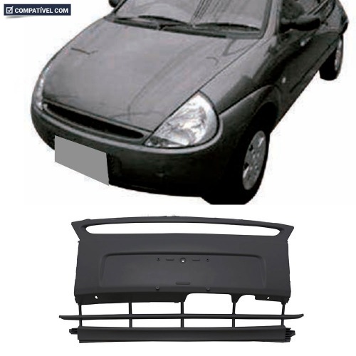 Para-choque Ford Ka 1997 a 2002 dianteiro central preto - 2600P