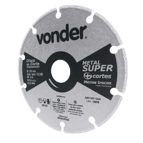 Disco diamantado segmentado 125 mm para metais - 1240125000