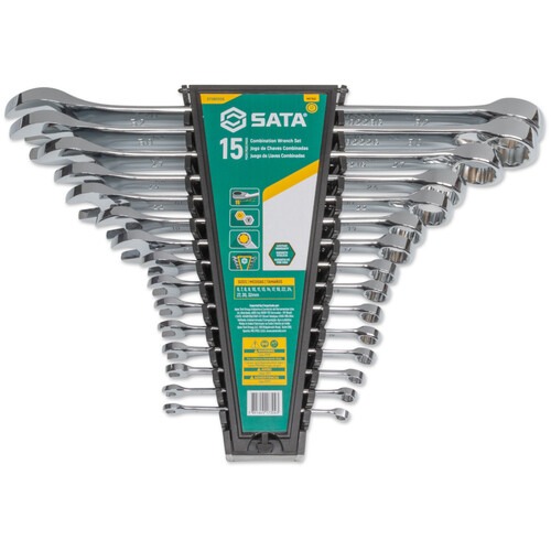 Jogo de chave combinada 6 a 32 mm a�o cromo van�dio com 15 pe�as - ST08002G