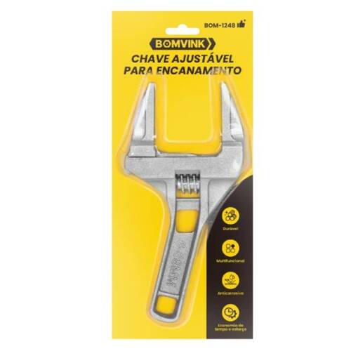 Chave ajust�vel para encanamento abertura de 7 a 70 mm - BOM-1248