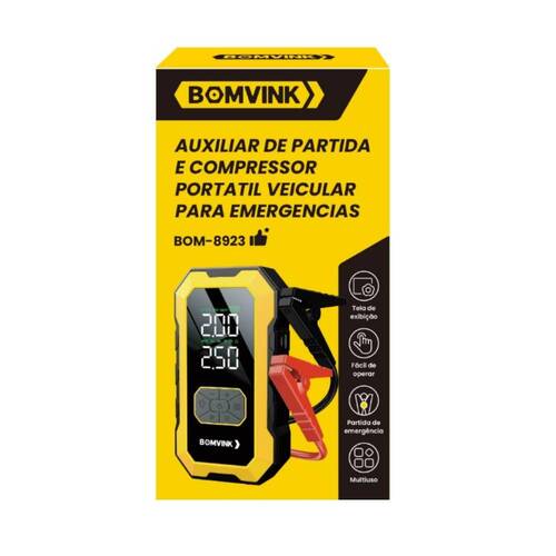 Auxiliar de partida portátil com compressor integrado e acessórios - BOM-8923 Auxiliar de partida portátil com compressor integrado e acessórios - BOM-8923