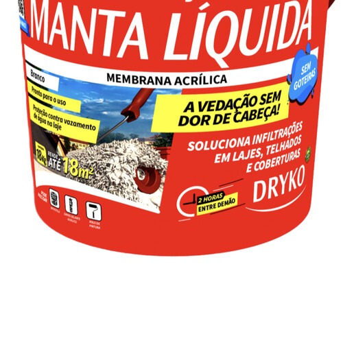 Manta líquida impermeabilizante para lajes 18kg - DRYKOLAJE TOP Manta líquida impermeabilizante para lajes 18kg - DRYKOLAJE TOP