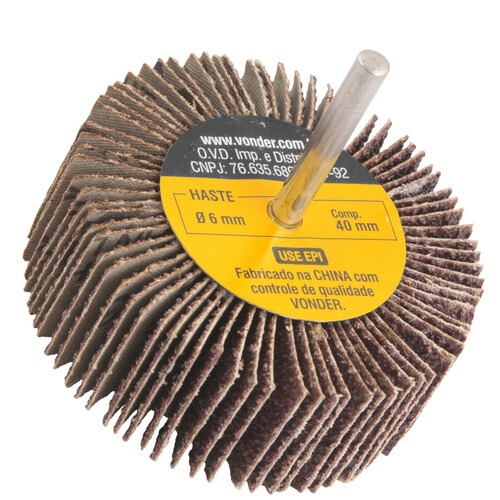 Roda de lixa 80 mm x 30 mm com haste grão 36 Roda de lixa 80 mm x 30 mm com haste grão 36
