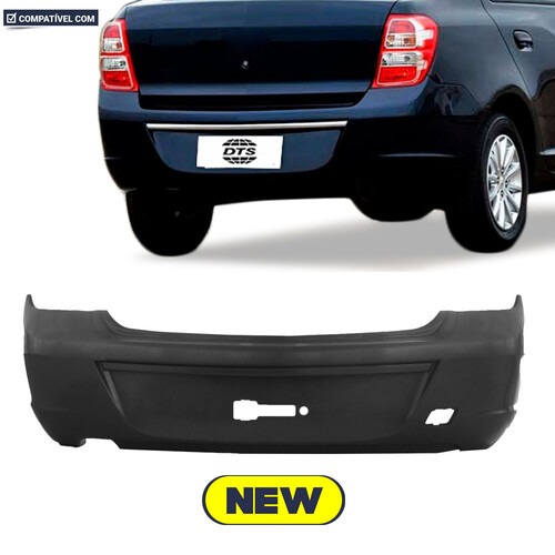 Para-choque Cobalt 2012 a 2016 traseiro preto liso sem sensor - 1658 Para-choque Cobalt 2012 a 2016 traseiro preto liso sem sensor - 1658
