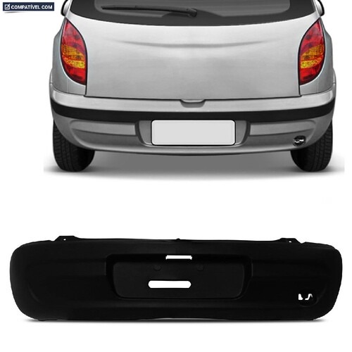 Para-choque Celta 2000 a 2006 traseiro preto texturizado - 1753