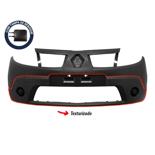Para-choque Sandero 2008 a 2011 dianteiro preto liso sem farol - 4103 Para-choque Sandero 2008 a 2011 dianteiro preto liso sem farol - 4103