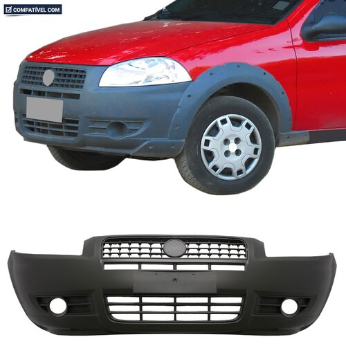 Para-choque Strada Working 2012 a 2013 dianteiro cinza texturizado com furo lateral - 3444 Para-choque Strada Working 2012 a 2013 dianteiro cinza texturizado com furo lateral - 3444