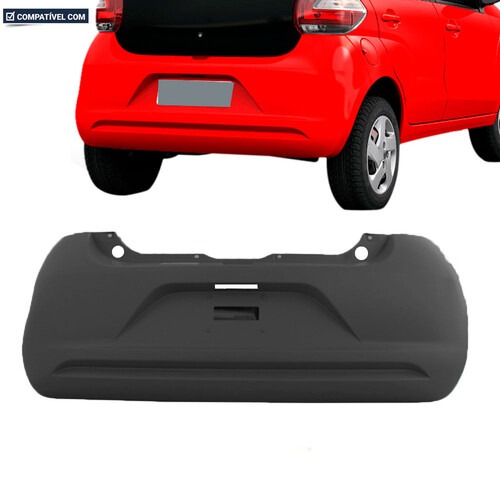 Para-choque Mobi 2016 a 2022 traseiro preto liso sem furo para sensor - 3559