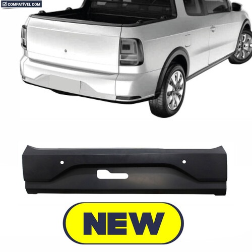 Para-choque Saveiro G7 2016 a 2021 traseiro centro preto - 6646 Para-choque Saveiro G7 2016 a 2021 traseiro centro preto - 6646