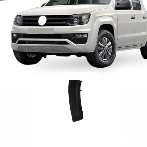 Moldura lateral para-choque Amarok 2017 a 2021 dianteiro esquerdo preto liso - 6511