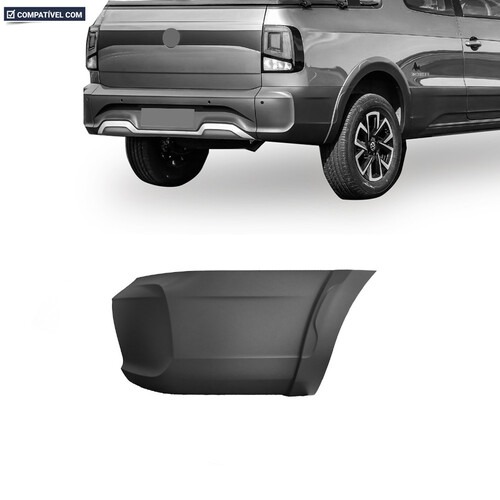 Para-choque Saveiro G8 Extreme/Trendline 2023 a 2026 traseiro direito preto texturizado sem furo - 6384 Para-choque Saveiro G8 Extreme/Trendline 2023 a 2026 traseiro direito preto texturizado sem furo - 6384