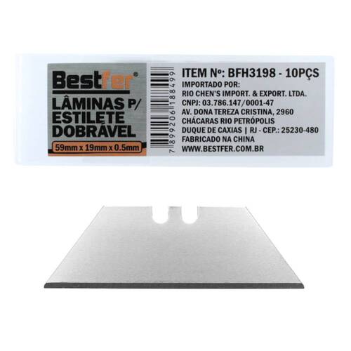 L�mina para estilete trapezoidal 19 mm 10 pe�as - BFH3198