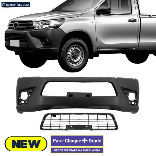 Para-choque Hilux 2015 a 2023 dianteiro preto com e sem farol - 7083 Para-choque Hilux 2015 a 2023 dianteiro preto com e sem farol - 7083