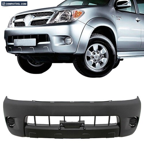 Para-choque Hilux 2005 a 2008 dianteiro preto sem farol furo para moldura - 7004
