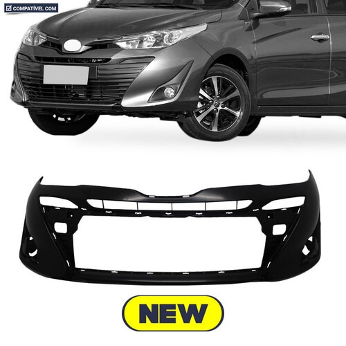 Para-choque Yaris Hatch Sedan 2018 a 2021 dianteiro preto sem grade - 7080