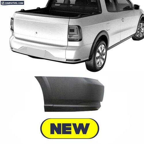 Para-choque Saveiro G7 2016 a 2021 traseiro lado esquerdo preto sem sensor - 6643 Para-choque Saveiro G7 2016 a 2021 traseiro lado esquerdo preto sem sensor - 6643