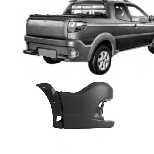 Para-choque Strada Working/Trekk 2014 a 2021 traseiro esquerdo cinza texturizado - 3494 Para-choque Strada Working/Trekk 2014 a 2021 traseiro esquerdo cinza texturizado - 3494