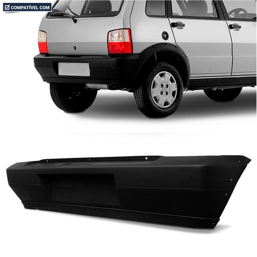 Para-choque Uno Way 2006 a 2008 traseiro preto - 3241 Para-choque Uno Way 2006 a 2008 traseiro preto - 3241
