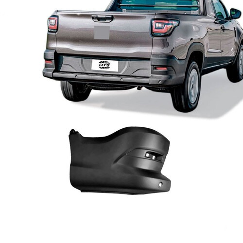 Para-choque Strada Endurance/Freedom/Volcano 2020 a 2024 traseiro esquerdo preto texturizado com furo para sensor - 3379