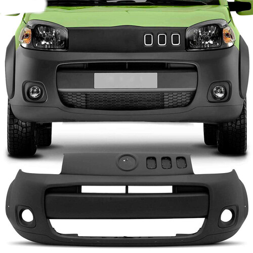 Para-choque Uno Way 2010 a 2014 dianteiro cinza texturizado com e sem furo para farol - 3414 Para-choque Uno Way 2010 a 2014 dianteiro cinza texturizado com e sem furo para farol - 3414