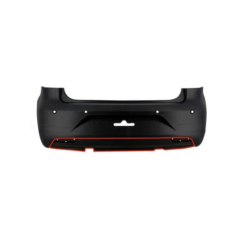 Para-choque Fox Highline 2015 a 2021 traseiro preto com furo - 6530-E Para-choque Fox Highline 2015 a 2021 traseiro preto com furo - 6530-E