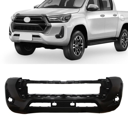 Para-choque Hilux 2021 a 2023 dianteiro preto liso sem grade sem furo para sensor - 7041