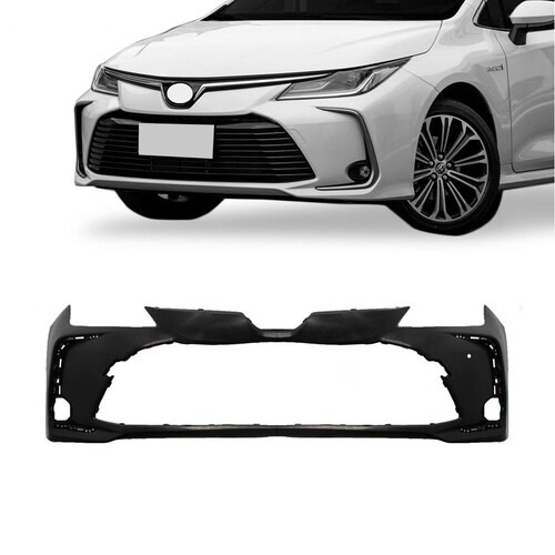Para-choque Corolla 2019 a 2022 dianteiro preto liso sem grade com furo para sensor - 7087