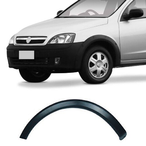Moldura para-lama Corsa Sedan/Hatch/Montana Sport 2003 a 2012 dianteiro direito preto liso - 174PDD