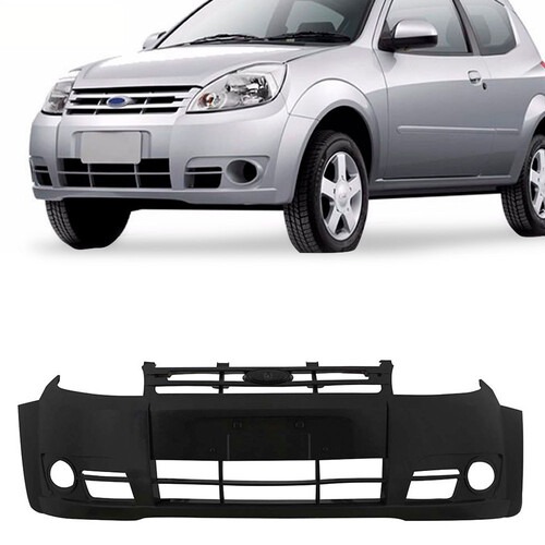 Para-choque KA 2008 a 2011 dianteiro preto liso com furo para farol - 2663 Para-choque KA 2008 a 2011 dianteiro preto liso com furo para farol - 2663