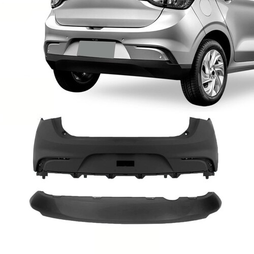 Para-choque Argo 2017 a 2022 traseiro preto sem furo sensor com spoiler - 3369K Para-choque Argo 2017 a 2022 traseiro preto sem furo sensor com spoiler - 3369K