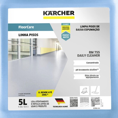 Detergente limpeza di�ria concentrado 5 Litros - FloorCare RM 755