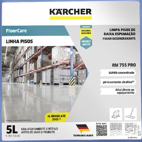 Detergente limpeza profissional concentrado 5 Litros - FloorCare RM 755