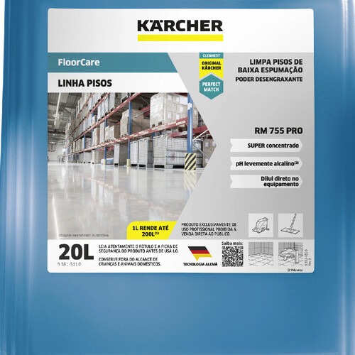 Detergente limpeza profissional concentrado 20 Litros - FloorCare RM 755 Detergente limpeza profissional concentrado 20 Litros - FloorCare RM 755