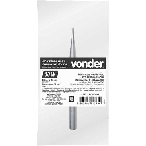 Ponteira cônica para ferro de solda 30W FSV 0030 Ponteira cônica para ferro de solda 30W FSV 0030