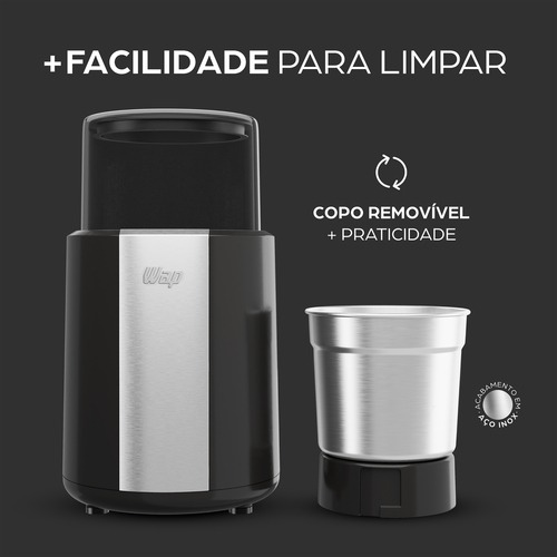 Moedor de café elétrico 200W lâminas em aço inox - WMC200 220V Moedor de café elétrico 200W lâminas em aço inox - WMC200 220V