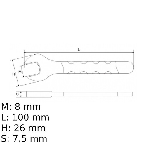 Chave fixa de uma boca isolada VDE 8 mm - BW52MQ8 Chave fixa de uma boca isolada VDE 8 mm - BW52MQ8
