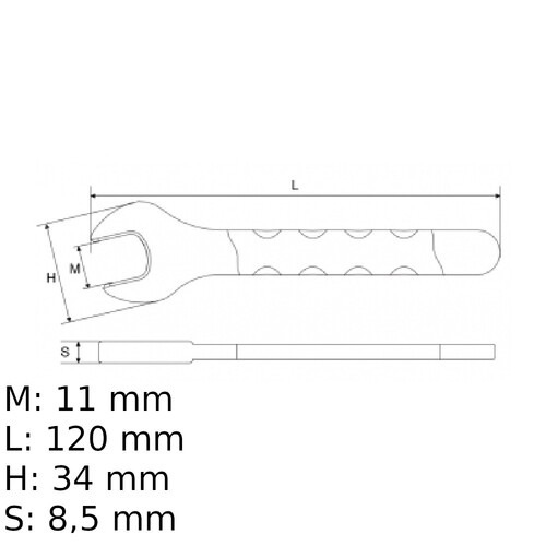 Chave fixa de uma boca isolada VDE 11 mm - BW52MQ11 Chave fixa de uma boca isolada VDE 11 mm - BW52MQ11