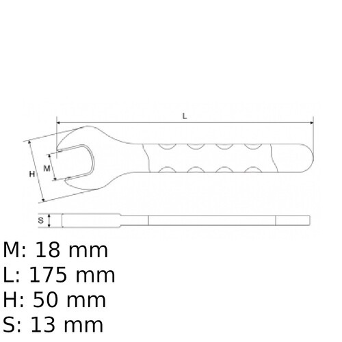 Chave fixa de uma boca isolada VDE 18 mm - BW52MQ18 Chave fixa de uma boca isolada VDE 18 mm - BW52MQ18