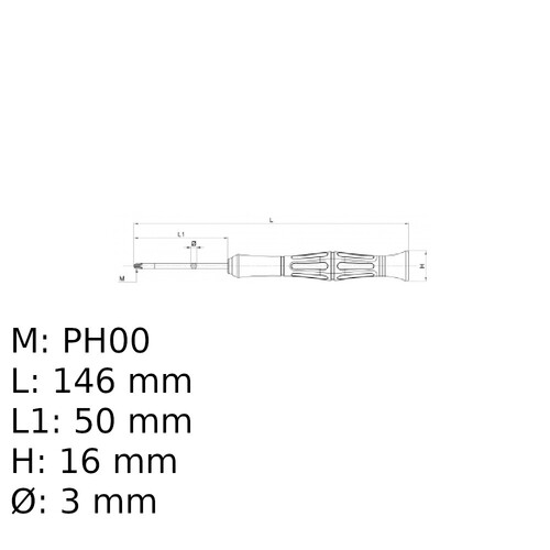 Chave phillips de precisão 1/8 Chave phillips de precisão 1/8