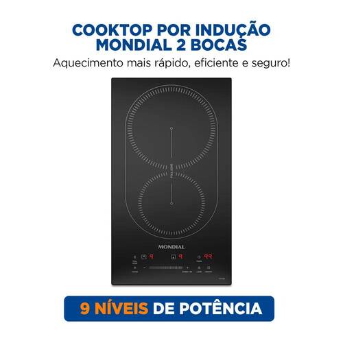 Cooktop de indu��o 2 bocas 3500W display digital touch - CTI-02  220V