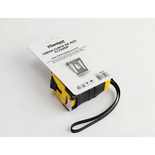 Trena emborrachada com fita de aço 25 mm x 7,5 m com trava - 8633 Trena emborrachada com fita de aço 25 mm x 7,5 m com trava - 8633