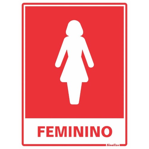Placa sinalizadora em poliestireno Sanitário Feminino - 220AC Placa sinalizadora em poliestireno Sanitário Feminino - 220AC